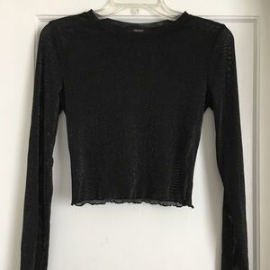 Sheer, sparkly, black Forever 21 shirt